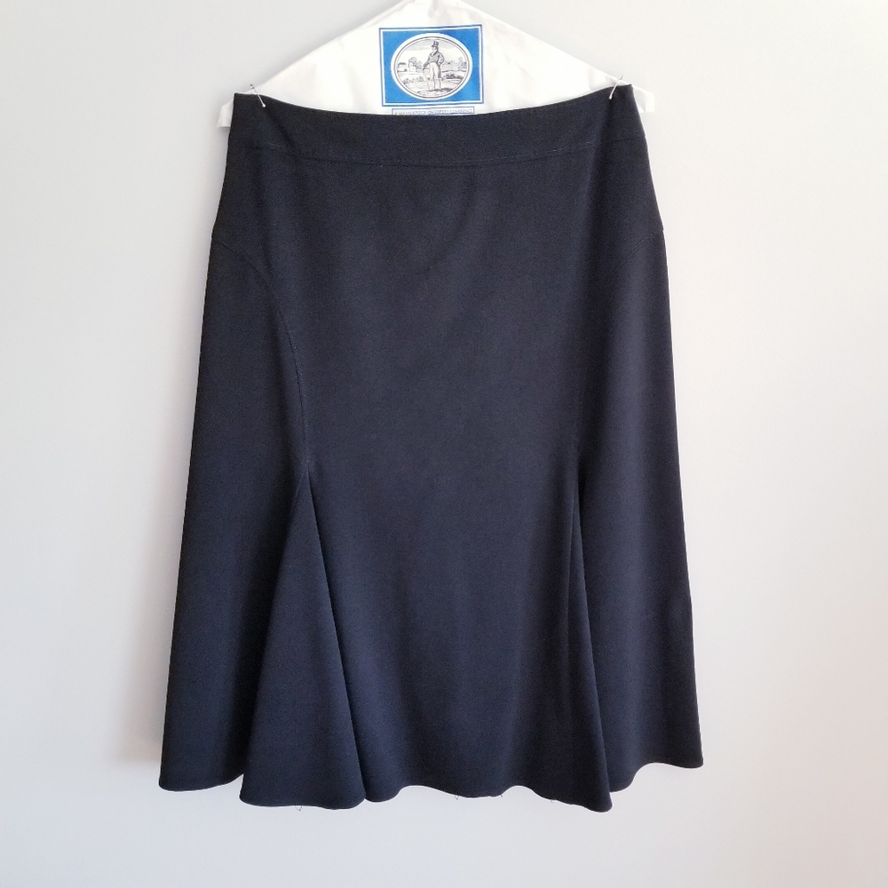 LARRY LEVINE WOMEN'S GODET BLACK SKIRT